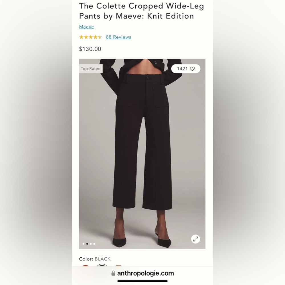 Mauve by Anthropologie NWT women's 22W pants cropped wide leg